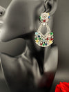 Premium Cubic Zirconia Pearl Chandelier Drop earrings is designer Inspired, Statement Drop Dangle earring, Bridal, Party, Wedding jewelry,