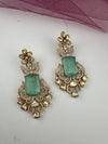 Gold with Doublet stone, kundan, cubic zirconia chandbali Drop earrings, Indian Jewelry