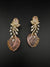 Pink and Gold, Doublet Stone Chandelier Drop Earrings, Bridal, CZ, Designer jewelry