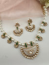 Kundan, Moissanite, MOP, CZ Flexible Gold necklace set, Indian Bridal Jewelry