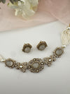 Moissanite Kundan, Pearls, CZ, Stones Choker necklace set, Indian Bridal Jewelry, chic set