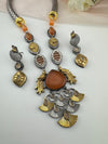 Amrapali inspired, oxidized, CZ, Stone Fusion Long necklace set, Rani haar, everyday wear jewelry