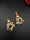 Kundan, stone, cuboz Zirconia Sabyasachi inspired Chandbali Chandelier long earring, designer jewelry