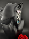 Premium cubic zirconia Crystal Long Drop Swarovski inspired designer Dangle Earrings/Indian earring/Bridal, Bridesmaid Gift
