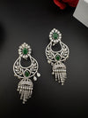 Premium Cubic Zirconia Chandbali humka earrings is designer Inspired, Statement Long earring, Bridal, Party, Wedding jewelry, chic, Indian