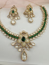 Kundan, Moissanite, MOP, CZ Flexible Gold necklace set, Indian Bridal Jewelry