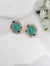 Gold Polish Doublet Stone Stud Earrings, Cubic Zirconia, AD, CZ, Indian Jewelry