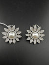 Pearls, Cubic Zirconia, Diamond nano setting stud earrings, Indian Jewelry