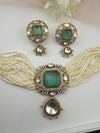 Hydro beads, CZ, Doublet Stones Choker necklace set, Indian Bridal Jewelry, chic set