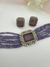 Hydro beads, CZ, Stones Choker necklace set, Indian Bridal Jewelry, chic set