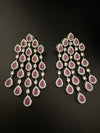 Premium Nano Setting Cubic Zirconia Long Chandelier earrings in Drop shape, stylish, designer Statement long earring/Bridal Bridesmaid