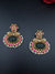 Gold and Green Carved stone, pacchi Kundan, Pearls Chandelier Chandbali Earrings, Bridal Designer jewelry