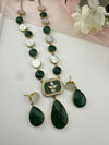 Kundan, CZ, MOP, Stone inlay Long Golden necklace set, Rani haar, everyday wear jewelry