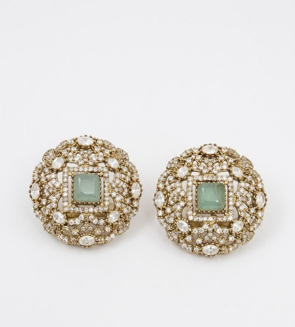 Kundan, Doublet stone, cubic zirconia Big Stud Earrings, designer Inspired, Indian jewelry