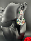Premium Cubic Zirconia Pearl Chandelier Drop earrings is designer Inspired, Statement Drop Dangle earring, Bridal, Party, Wedding jewelry,