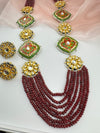 Kundan, Enamel, Minakari, Hydro Beads Long Gold Choker necklace set, Double sided Rani haar