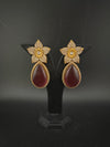 CZ and Gold, Doublet Stone Chandelier Drop Earrings, Bridal, Designer jewelry