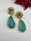 CZ and Gold, Doublet Stone Chandelier Drop Earrings, Bridal, Designer jewelry