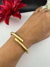Brushed finished Gold Cuff Bracelet Bangle, Anti Tarnish, fits sizes upto 2.6"