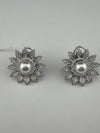 Pearls, Cubic Zirconia, Diamond nano setting stud earrings, Indian Jewelry