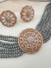 Hydro beads, CZ, Stones Choker necklace set, Indian Bridal Jewelry, chic set