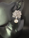 Cubic Zirconia, Diamond, pearls, Step cut crystal Dangle Drop earrings, Indian Jewelry