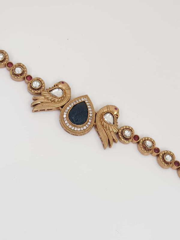 Kundan, Moissanite, Stone Amrapali choker necklace set, Indian Bridal Jewelry