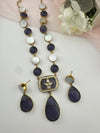 Kundan, CZ, MOP, Stone inlay Long Golden necklace set, Rani haar, everyday wear jewelry