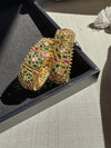 Rajwadi, pachi kundan, Moissanite Kundan Openable Bangle Set (size-2.4", Fits 2.6" upto wrists sizes)
