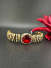Moissanite Kundan, Crystal, CZ Adjustable Gold Polish Bracelet, Kids Bracelet fits 2.4"