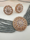 Hydro beads, CZ, Stones Choker necklace set, Indian Bridal Jewelry, chic set