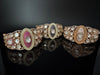 Moissanite Kundan, MOP, CZ Adjustable Bracelet Bangle, Gold Polish Designer Bangle