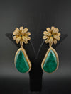 CZ and Gold, Doublet Stone Chandelier Drop Earrings, Bridal, Designer jewelry