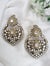 Amrapali inspired, Matt Gold with uncut kundan and CZ chandbali earrings