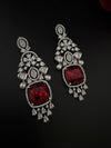 Champagne Cubic Zirconia Chandelier Long earrings with Pearls and Crystals