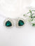 Silver Polish Crystal Stone Stud Earrings, Cubic Zirconia, AD, CZ, Indian Jewelry