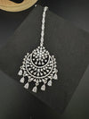 Silver Cubic Zirconia/Diamond Tikka, Indian Maang Tikka, Headpiece, Bridal jewelry