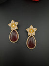 CZ and Gold, Doublet Stone Chandelier Drop Earrings, Bridal, Designer jewelry