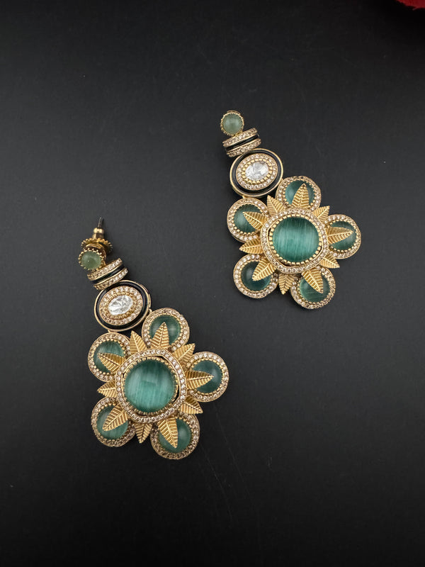 Kundan, stone, cuboz Zirconia Sabyasachi inspired Chandbali Chandelier long earring, designer jewelry