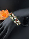Premium Quality Moissanite Kundan, cubic zirconia and Crystal stones Openable Bracelet Bangle/Indian jewelry/Golden Bracelet Bangle
