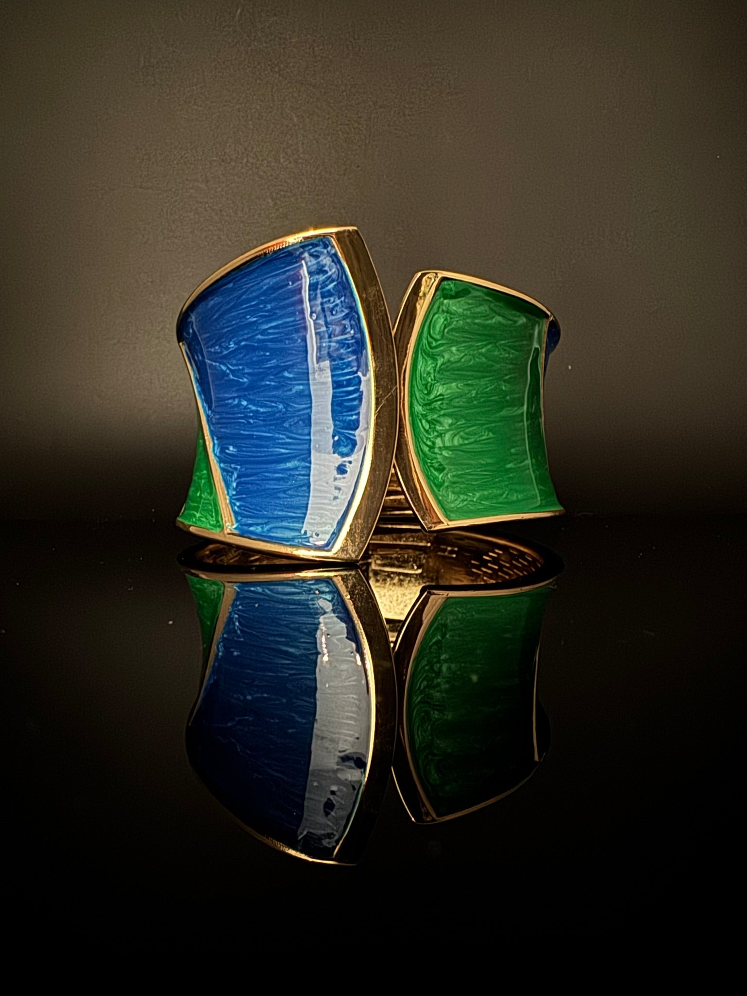 Openable Cuff Bracelet in Enamel and gold polish is Designer inspired Broad bangle/Indian Bracelet/Everyday Bracelet/Fits upto 2.6"