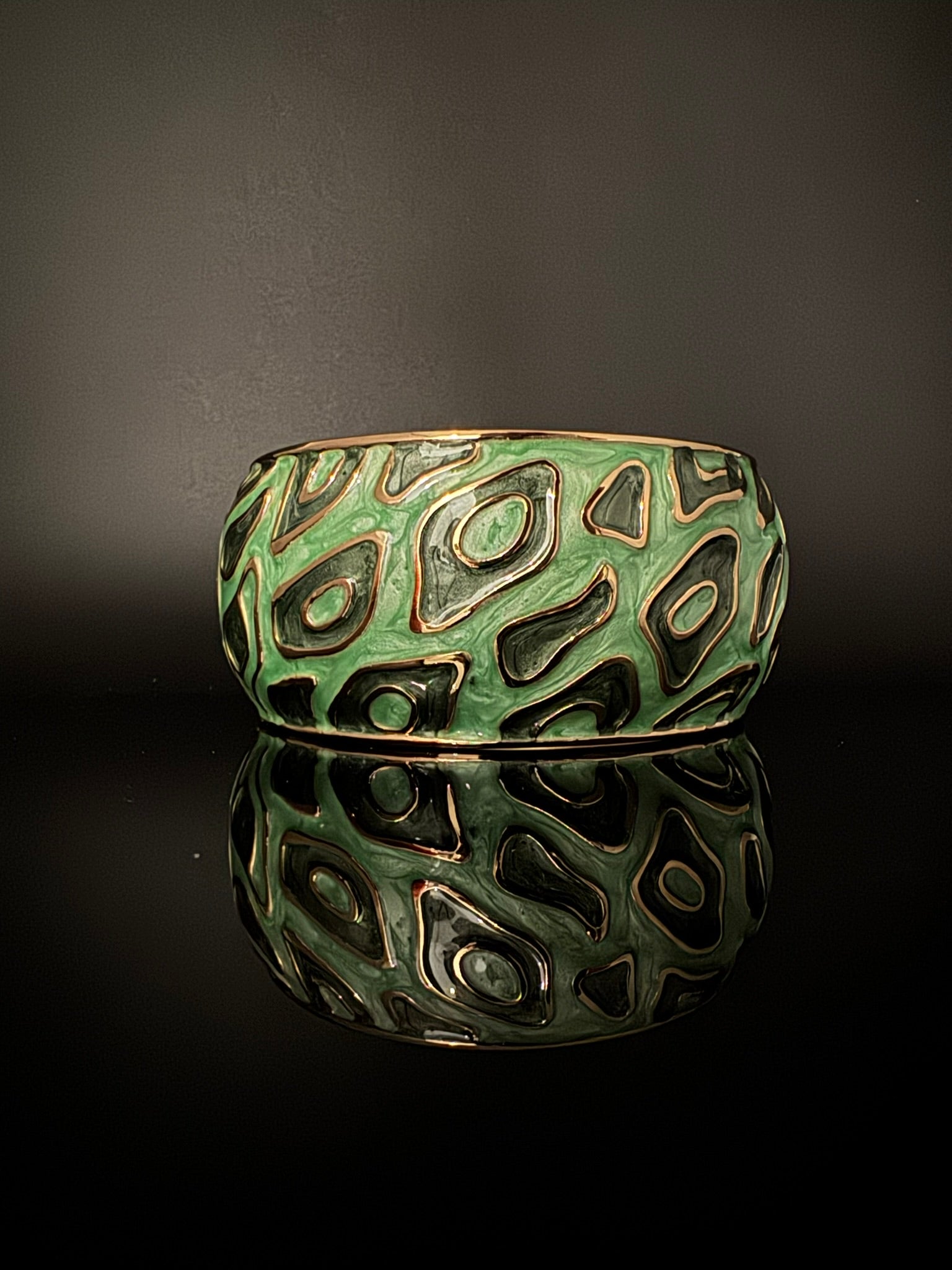 Openable Cuff Bracelet in Enamel and gold polish is Designer inspired Broad bangle/Indian Bracelet/Everyday Bracelet/Fits upto 2.6"