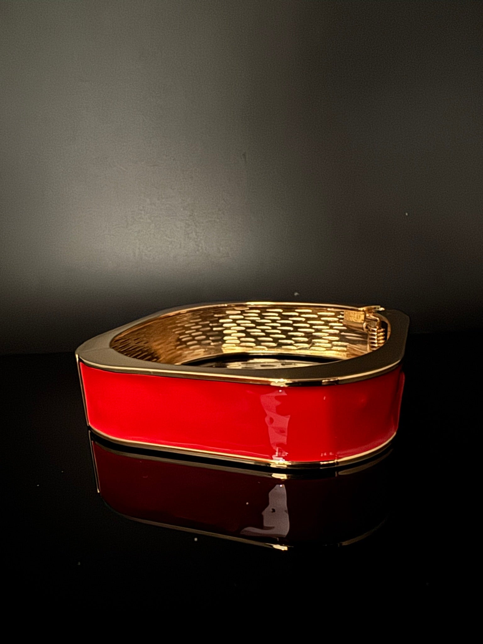 Openable Square Cuff Bracelet in Enamel and gold polish is Designer inspired Broad bangle/Indian Bracelet/Everyday Bracelet/Fits upto 2.6"