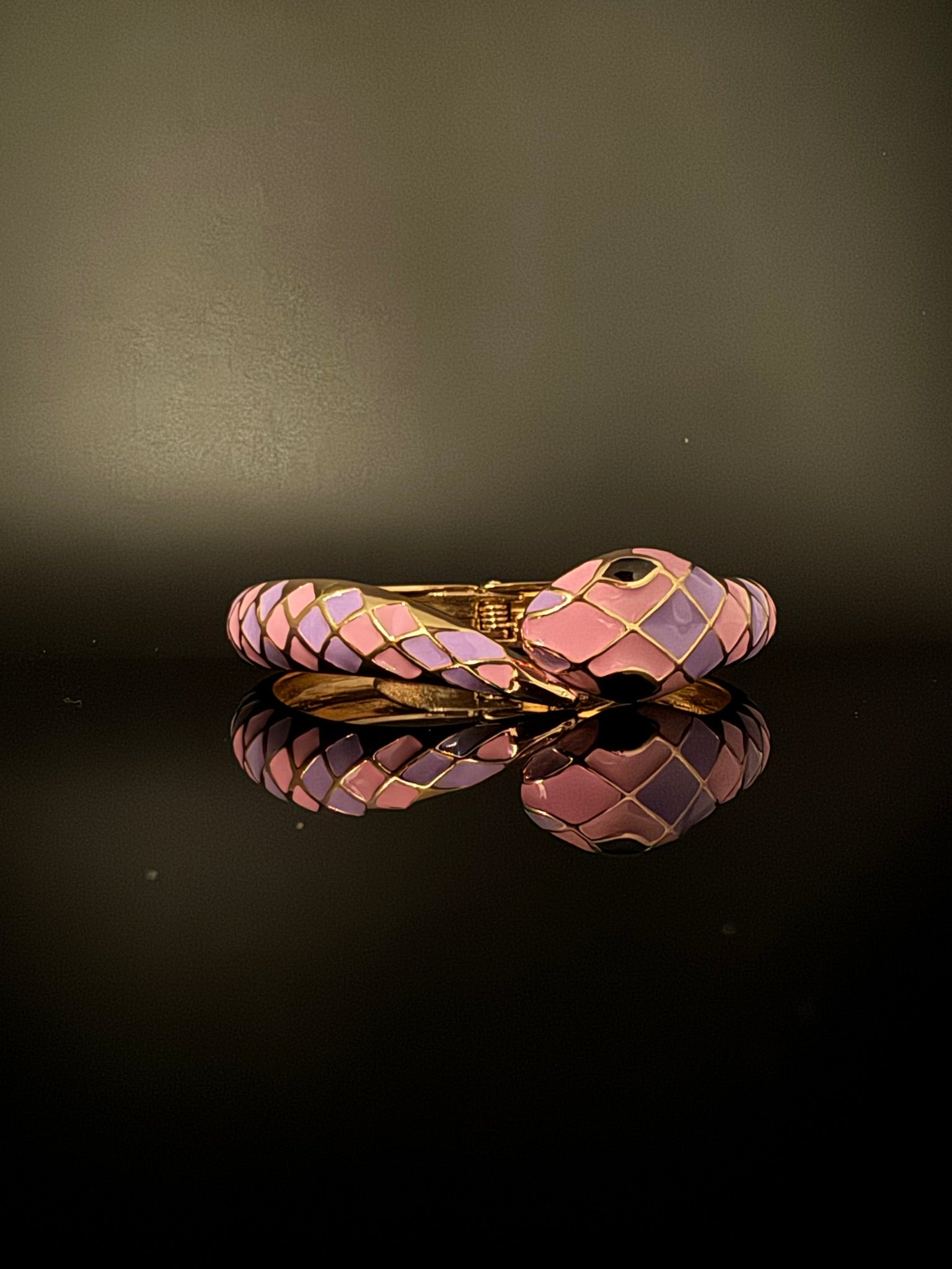 Openable Sleek Cuff Bracelet in Enamel and gold polish Snake Bracelet bangle/Indian Bracelet/Everyday Bracelet/Fits upto 2.6"