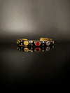 Sleek Open Cuff Bracelet in Black Enamel, Stones, gold polish is sleek Bracelet bangle/Indian Bracelet/Everyday Bracelet/Fits upto 2.6"