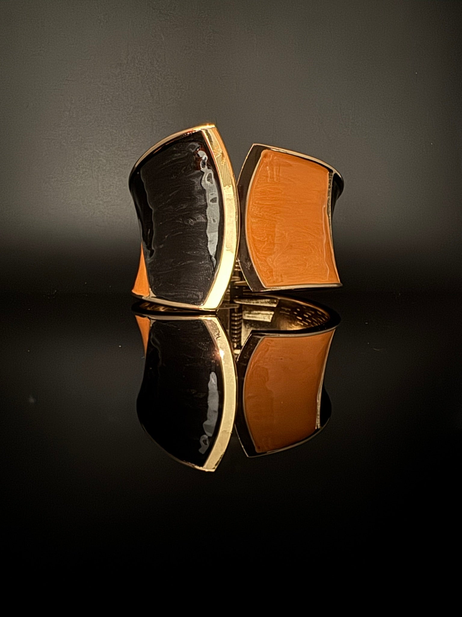 Openable Cuff Bracelet in Enamel and gold polish is Designer inspired Broad bangle/Indian Bracelet/Everyday Bracelet/Fits upto 2.6"