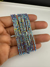Silver and blue Cubic Zirconia Flexible soft bangle set of 12/Stretchable/Indian bangle set/Wedding jewelry/Everyday wear/Party wear Bangle