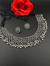 Premium Quality Oxidized silver polish German silver Antique looking with stud earrings and necklace set/Indian Necklace set/Garbha jewelry