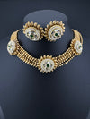 Premium Quality Gold beads chain, Tyaani kundan, stones collar Necklace with studs earrings/gold-plated necklace set/Traditional Indian set