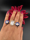 Premium 2 Finger Ring in kundan, Italian Mina(Enamel) Adjustable Finger Ring